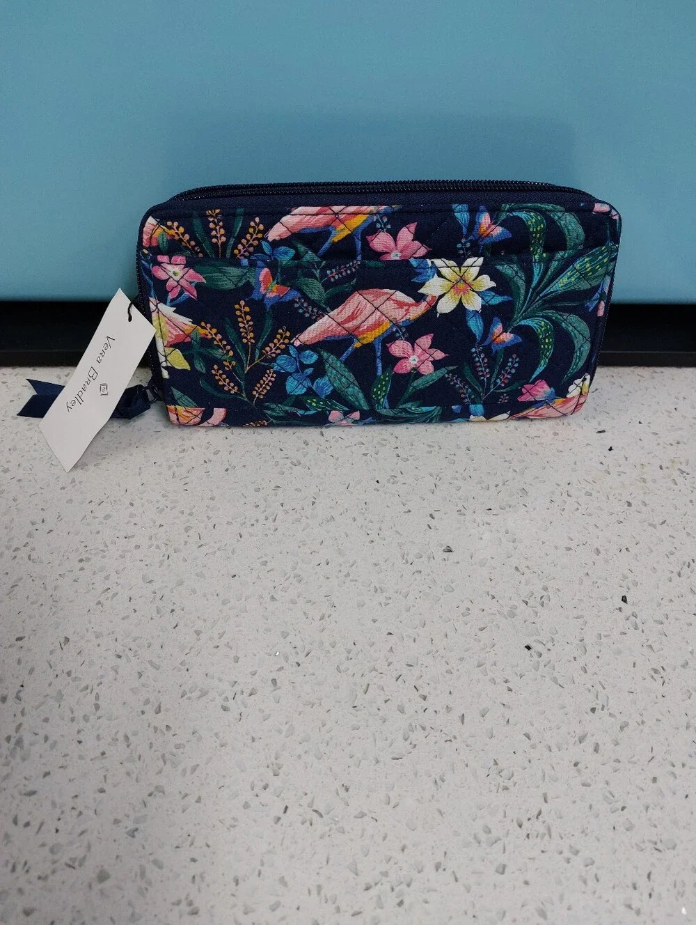 Vera Bradley Jordin Continental Wallet Flamingo Garden NWT - Picture 2 of 4